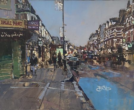David Sawyer Evening Lights. The Blue Lane, Tooting