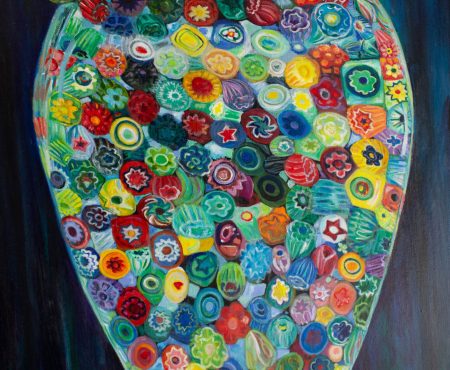 Narayn Johanne Camellia in Millefiori Vase